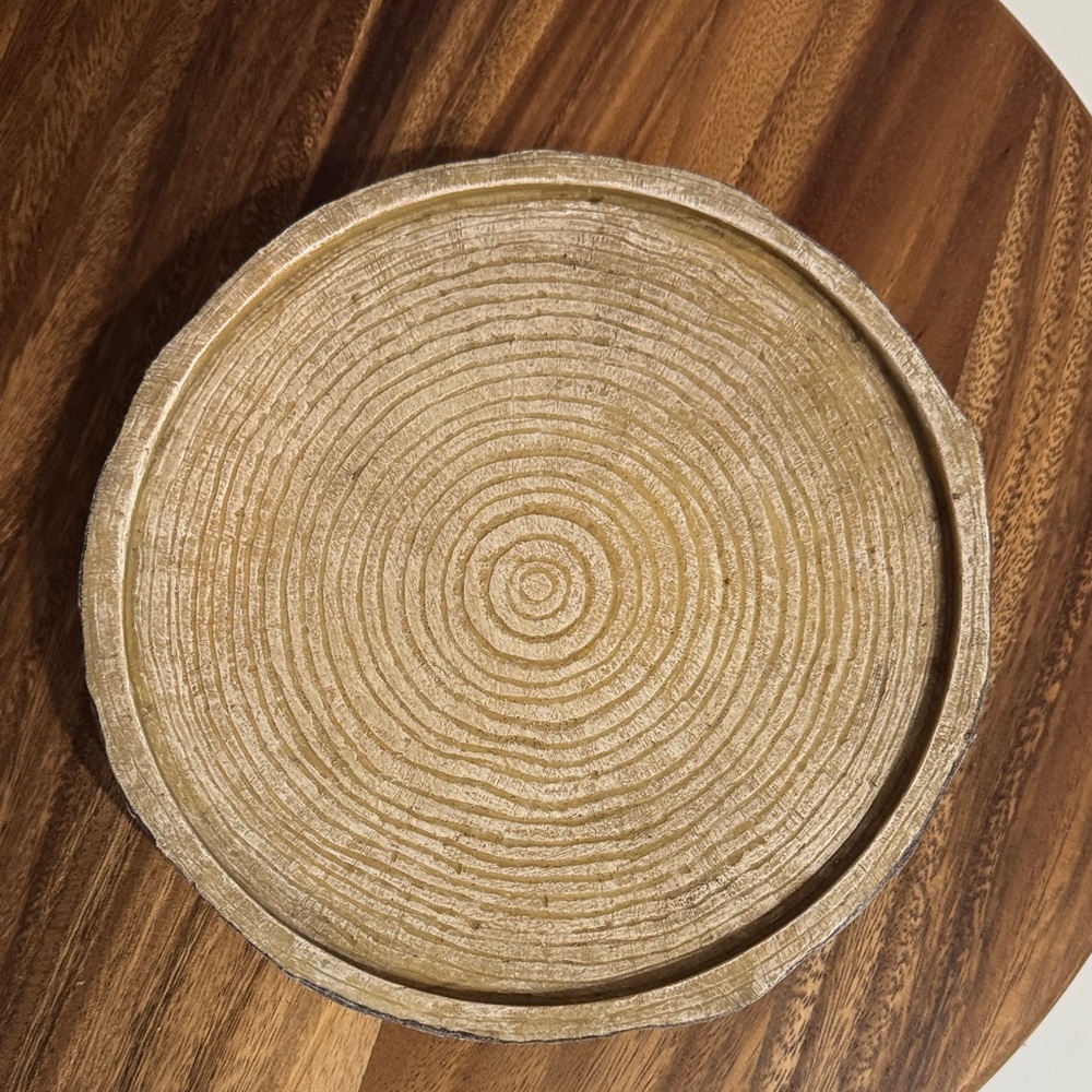 Rustic Round Textured swivel Tray - Picture 5 of 7